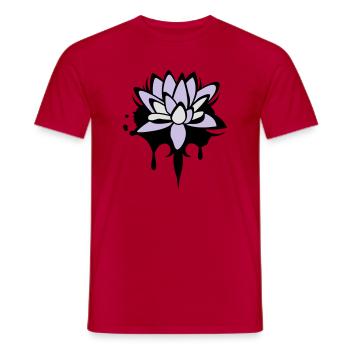 abstraktes Lotos Blüten Seerosen Graffiti - Männer T-Shirt - Rot - Vorne - AI Model Male 178 dark (178cm)