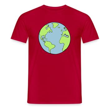 Erde - Männer T-Shirt - Rot - Vorne - AI Model Male 178 dark (178cm)