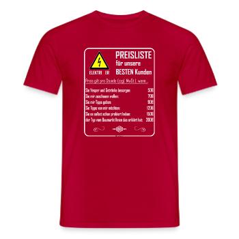 ElektriXer Preisliste (weiß) V2 - Männer T-Shirt - Rot - Vorne - AI Model Male 178 dark (178cm)