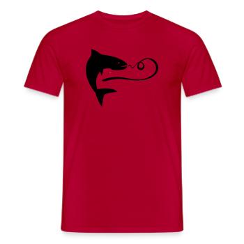 angeln - Männer T-Shirt - Rot - Vorne - AI Model Male 178 dark (178cm)