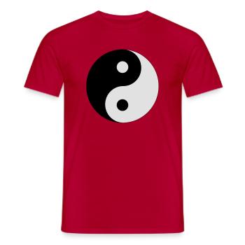 Yin and Yang (colors customizable!) - Men's T-Shirt - red - Front - AI Model Male 178 dark (178cm)