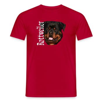 Rottweiler, chien, tête de chien, sports de chien, - T-shirt homme - rouge - Devant - AI Model Male 178 dark (178cm)