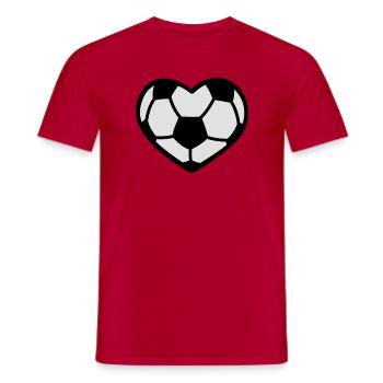 Herz-Fußball - Fussball Frankreich - Männer T-Shirt - Rot - Vorne - AI Model Male 178 dark (178cm)