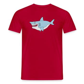 Shark smile - Men's T-Shirt - red - Front - AI Model Male 178 dark (178cm)