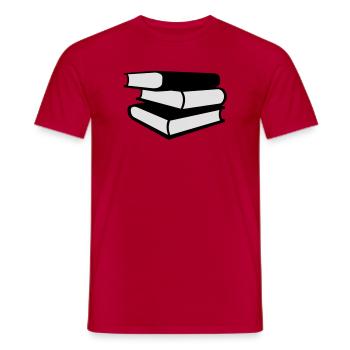 Bücher - Männer T-Shirt - Rot - Vorne - AI Model Male 178 dark (178cm)