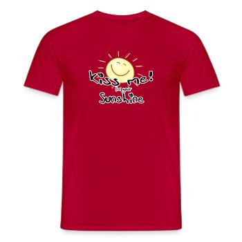 Kiss me! I'm your sunshine Liebe Sommer Frühling - Men's T-Shirt - red - Front - AI Model Male 178 dark (178cm)