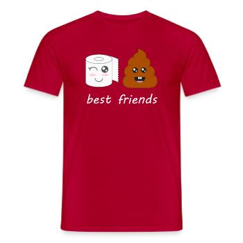 Toilet paper and poop - Men's T-Shirt - red - Front - AI Model Male 178 dark (178cm)