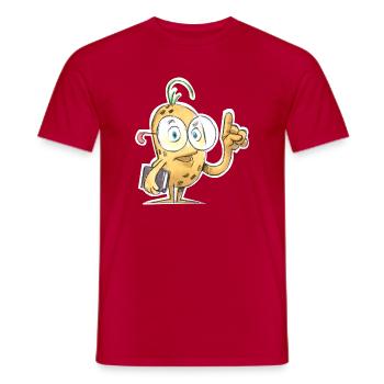 Clever Kartoffel Design - Männer T-Shirt - Rot - Vorne - AI Model Male 178 dark (178cm)