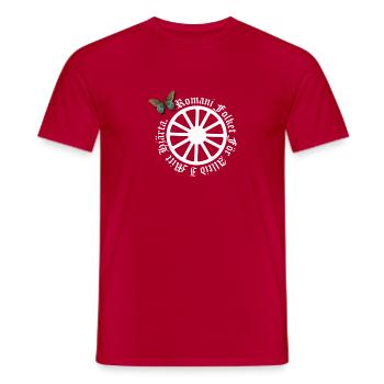 LennyhjulRomaniFolketivitfjerli - Männer T-Shirt - Rot - Vorne - AI Model Male 178 dark (178cm)