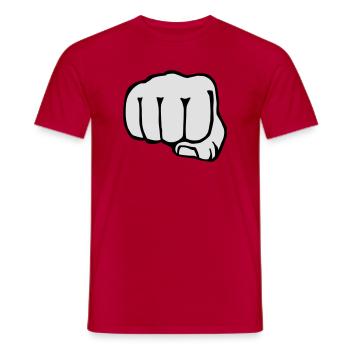 brother - fist - boxing - friends - friendship - Men's T-Shirt - red - Front - AI Model Male 178 dark (178cm)