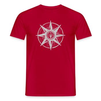 North Star Compass Design - Men's T-Shirt - red - Front - AI Model Male 178 dark (178cm)