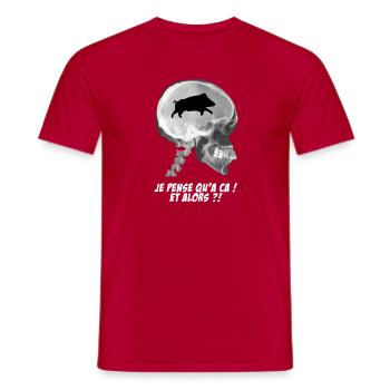 Je pense qu'a ça ! - T-shirt homme - rouge - Devant - AI Model Male 178 dark (178cm)