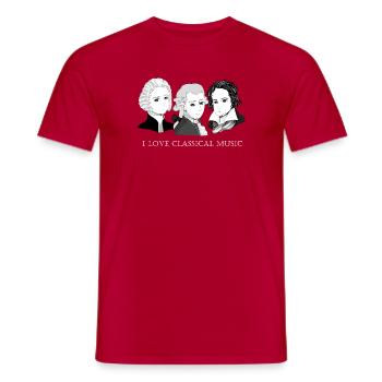 Bach - Mozart - Beethoven: I Love Classical Music - Männer T-Shirt - Rot - Vorne - AI Model Male 178 dark (178cm)