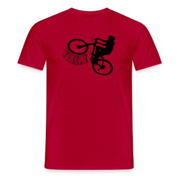 Shirt Wheelie Rad Fahrrad - Männer T-Shirt - Rot - Vorne - AI Model Male 178 dark (178cm)