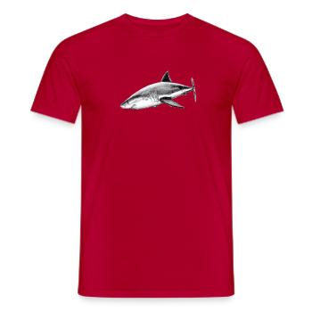 Great white shark - Men's T-Shirt - red - Front - AI Model Male 178 dark (178cm)