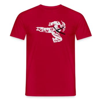 karate_2 - Men's T-Shirt - red - Front - AI Model Male 178 dark (178cm)