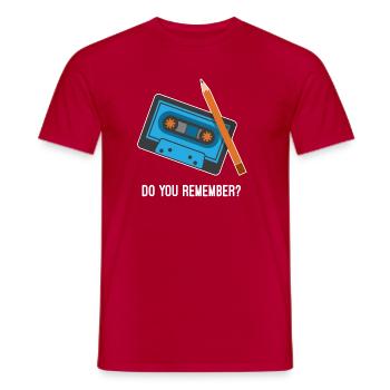 Do you remember? Cassette and pencil Fun Design - Men's T-Shirt - red - Front - AI Model Male 178 dark (178cm)