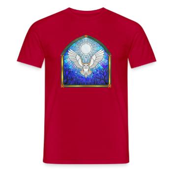 Hibou et Lune - T-shirt homme - rouge - Devant - AI Model Male 178 dark (178cm)
