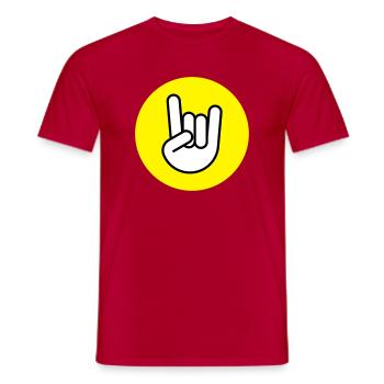 Pommes fork circle yellow - Men's T-Shirt - red - Front - AI Model Male 178 dark (178cm)