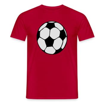 ballon-foot - T-shirt homme - rouge - Devant - AI Model Male 178 dark (178cm)