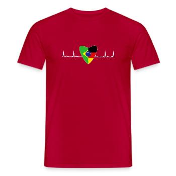 Brésil Allemagne Drapeau Brésilien Cadeau - T-shirt homme - rouge - Devant - AI Model Male 178 dark (178cm)