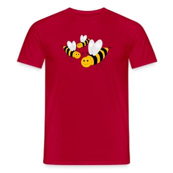 abeille - T-shirt homme - rouge - Devant - AI Model Male 178 dark (178cm)