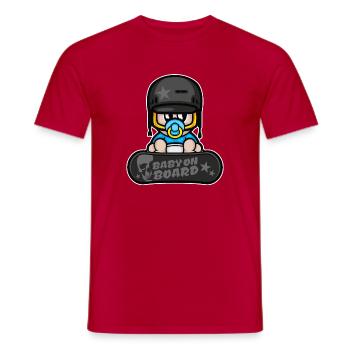 snowboard sports d'hiver de bébé - T-shirt homme - rouge - Devant - AI Model Male 178 dark (178cm)