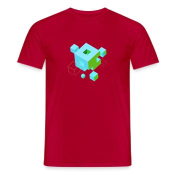 cube pixel 3d nerd game mind craft Rubix Zauber - Men's T-Shirt - red - Front - AI Model Male 178 dark (178cm)
