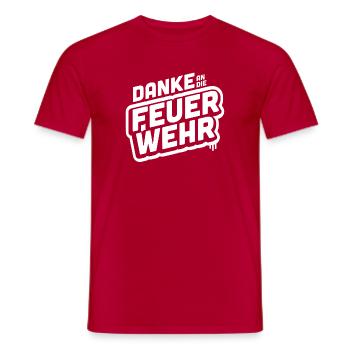 Thank you Fire Brigade - Fire Brigade Firefighter Thank you - Men's T-Shirt - red - Front - AI Model Male 178 dark (178cm)