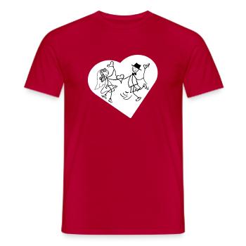 Liebespaar Herz Illustration - Männer T-Shirt - Rot - Vorne - AI Model Male 178 dark (178cm)