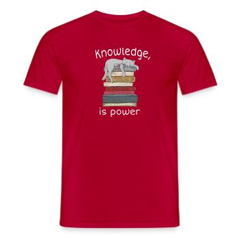 Chat rigolo et citation - T-shirt homme - rouge - Devant - AI Model Male 178 dark (178cm)