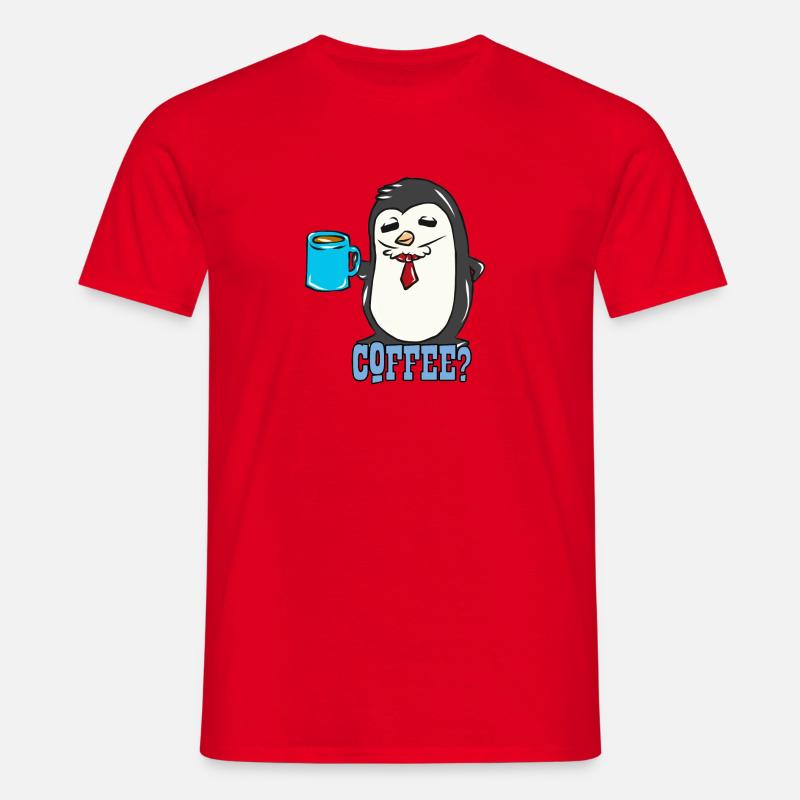 Pinguin - Männer T-Shirt - Rot