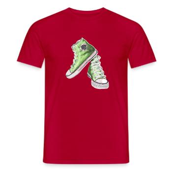 sneakers - Men's T-Shirt - red - Front - AI Model Male 178 dark (178cm)