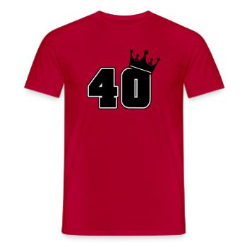 40 - Men's T-Shirt - red - Front - AI Model Male 178 dark (178cm)