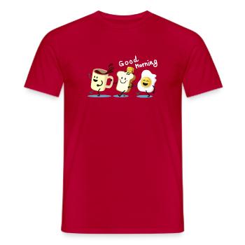 Bonjour, café de pain grillé et frit - T-shirt homme - rouge - Devant - AI Model Male 178 dark (178cm)