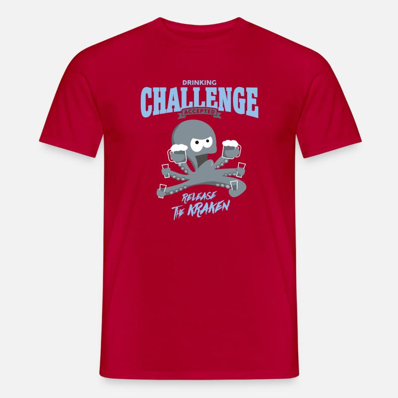 drinking challenge accepted - release the kraken - Männer T-Shirt - Rot