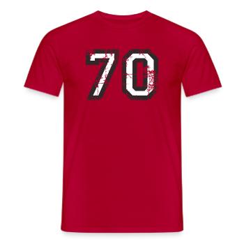 Nombre 70 Soixante 70e anniversaire Design (FR) - T-shirt homme - rouge - Devant - AI Model Male 178 dark (178cm)