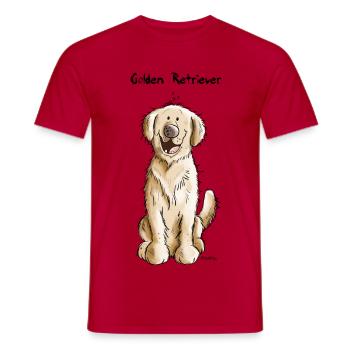 Süßer Golden Retriever - Männer T-Shirt - Rot - Vorne - AI Model Male 178 dark (178cm)