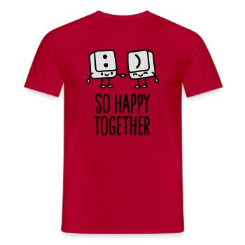 Keyboard keys smiley - So happy together - Men's T-Shirt - red - Front - AI Model Male 178 dark (178cm)