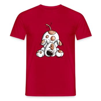 Drolliges Hundetier - Männer T-Shirt - Rot - Vorne - AI Model Male 178 dark (178cm)