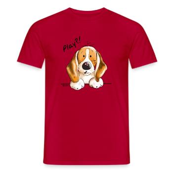 Süßer Beagle - Hund - Hunde - Dog - Comic - Männer T-Shirt - Rot - Vorne - AI Model Male 178 dark (178cm)