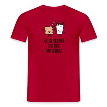 We go together like milk and cookies - Men's T-Shirt - red - Front - AI Model Male 178 dark (178cm)