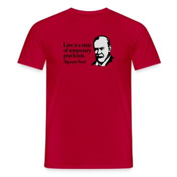 Love is just a temporary psychosis - Sigmund Freud - T-shirt homme - rouge - Devant - AI Model Male 178 dark (178cm)