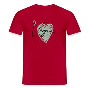 Vegan - Men's T-Shirt - red - Front - AI Model Male 178 dark (178cm)