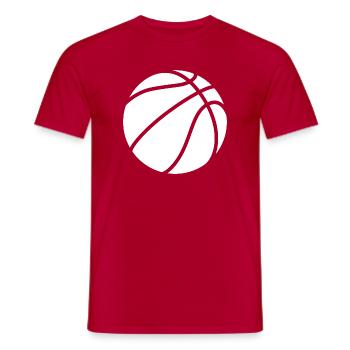 Logo de basket-ball blanc - T-shirt homme - rouge - Devant - AI Model Male 178 dark (178cm)