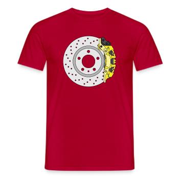 Yellow Rear Brake disc - Men's T-Shirt - red - Front - AI Model Male 178 dark (178cm)