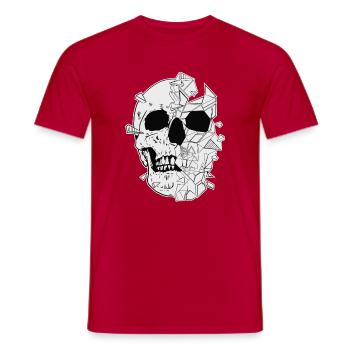 Schädel T-Shirt - Männer T-Shirt - Rot - Vorne - AI Model Male 178 dark (178cm)