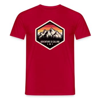 Adventure Is Calling Mountain Crest - Men's T-Shirt - red - Front - AI Model Male 178 dark (178cm)
