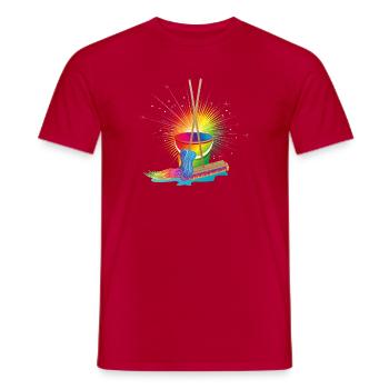 Vadrouille, balai et seau aux couleurs de l'arc-en-ciel - T-shirt homme - rouge - Devant - AI Model Male 178 dark (178cm)