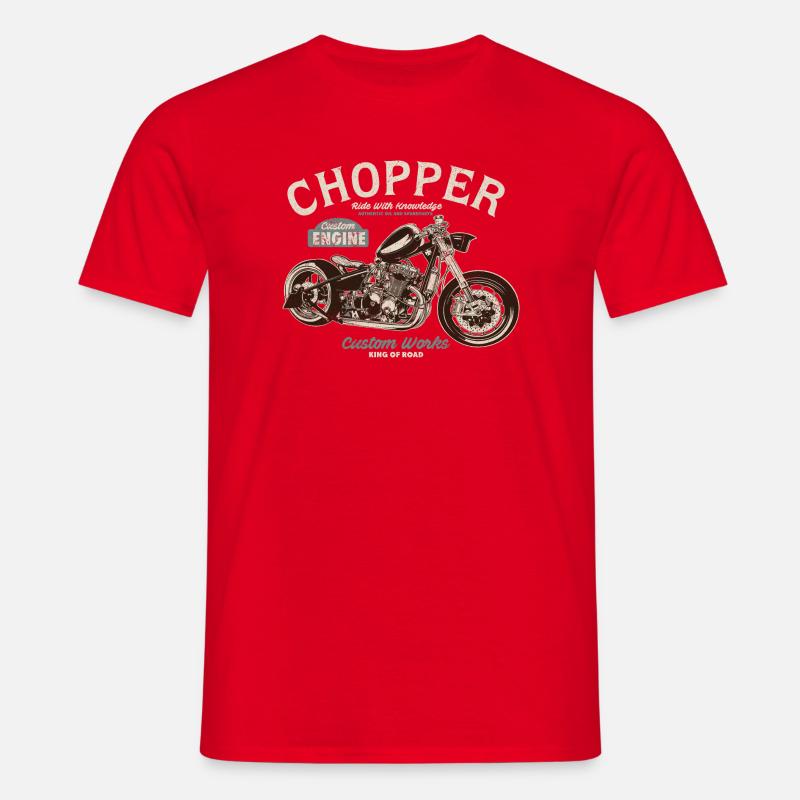 Chopper Custom Engine - T-shirt til herrer - rød